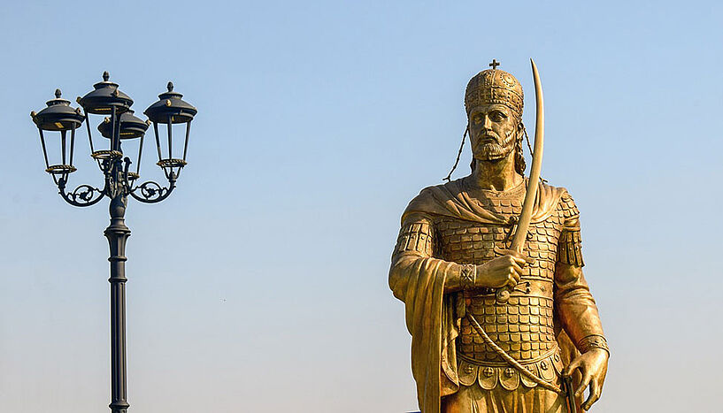 Golden statue of the last emperor of Byzanz