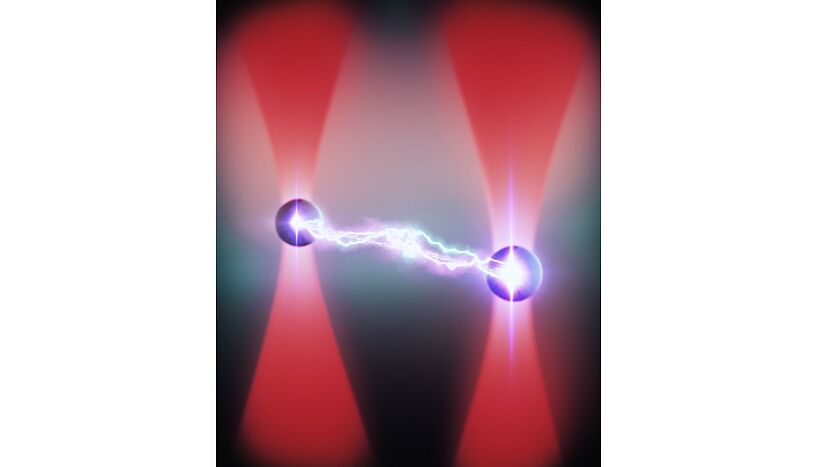 Abb. 2: Illustration of two nanoparticals interacting
